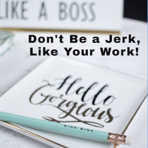 Don't Be a Jerk, Like Your Work! Book Cover w/o name